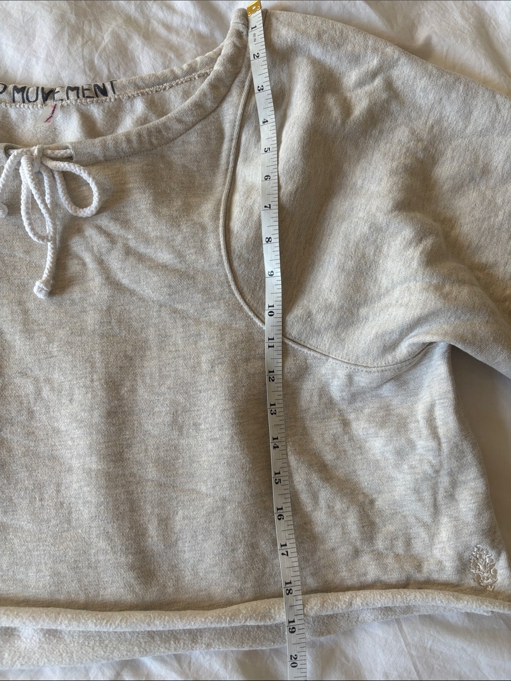 FP Movement For The Win Off The Shoulder Sweatshirt, Oatmeal Beige, S - Picture 7 of 8